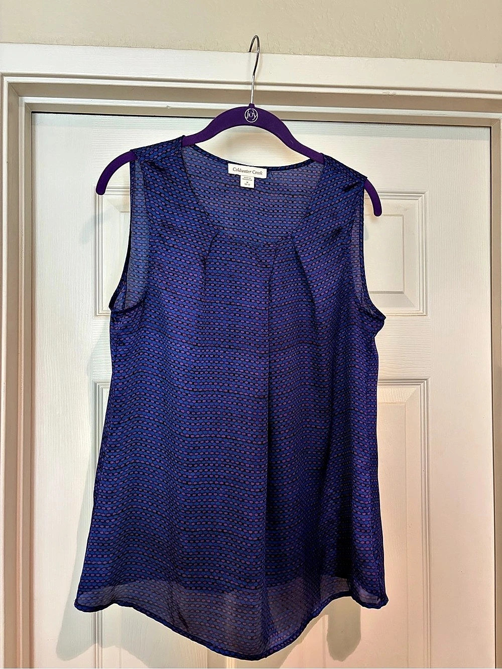 Coldwater Creek Women's Geometric Tank Top Blue & Purple Size Medium Like New
